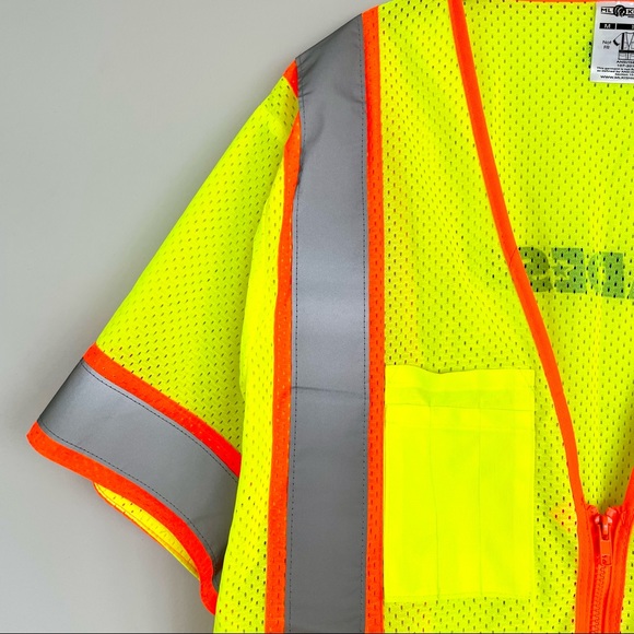 ML KISHIGO High Visibility 6 Pocket Contrast Mesh Vest Workwear - Picture 3 of 16
